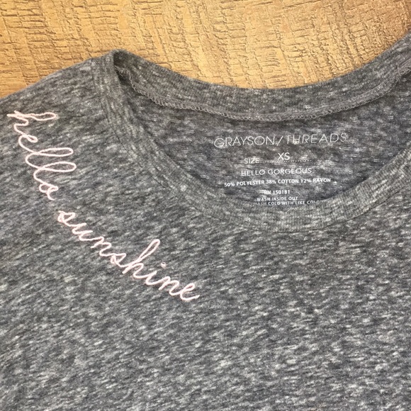 "Hello Sunshine" Embroidered Ruffle Sleeve Top - Picture 5 of 5